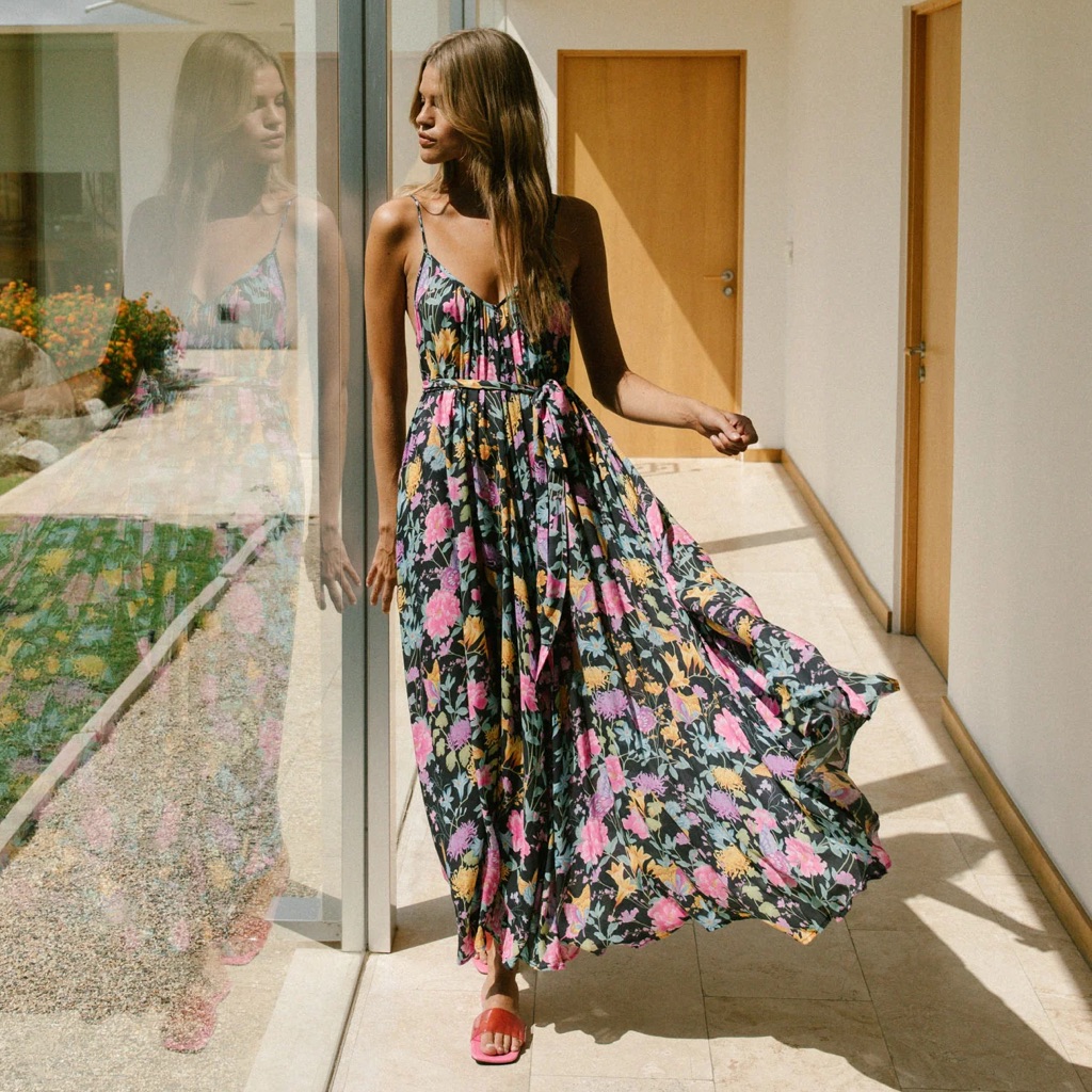 Spell Butterfly Strappy Maxi Dress